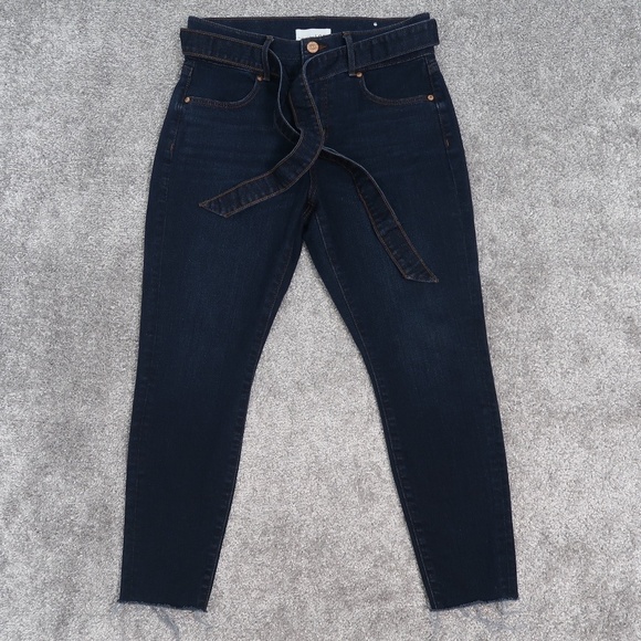 Women’s high waist jeans with a belt Size 28 Petite‎ Raw hem - Picture 1 of 11